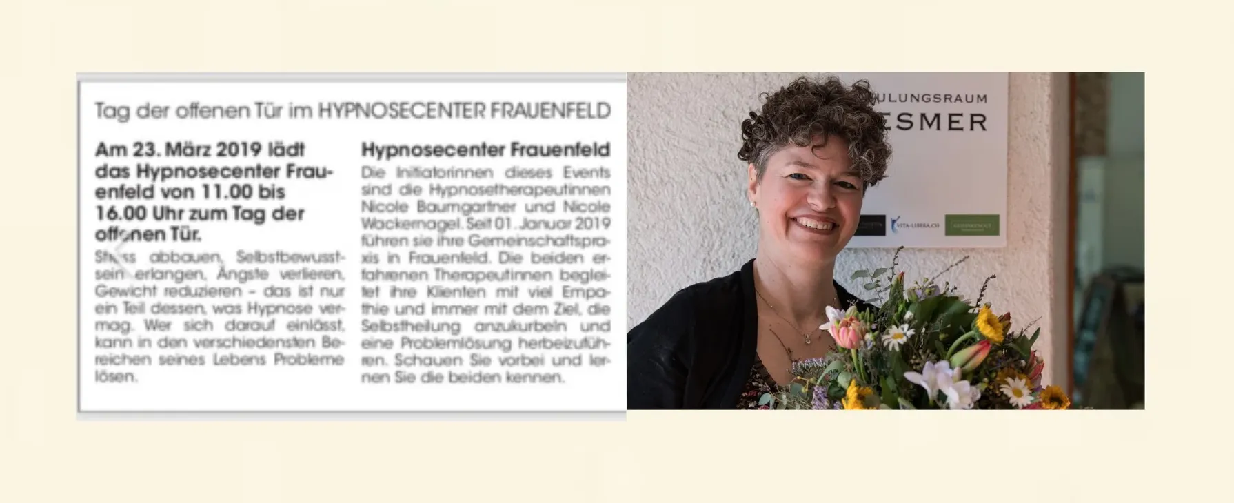 Nicole Wackernagel, Gründerin des Hypnosecenter Frauenfeld, bei der Eröffnungsfeier 2019