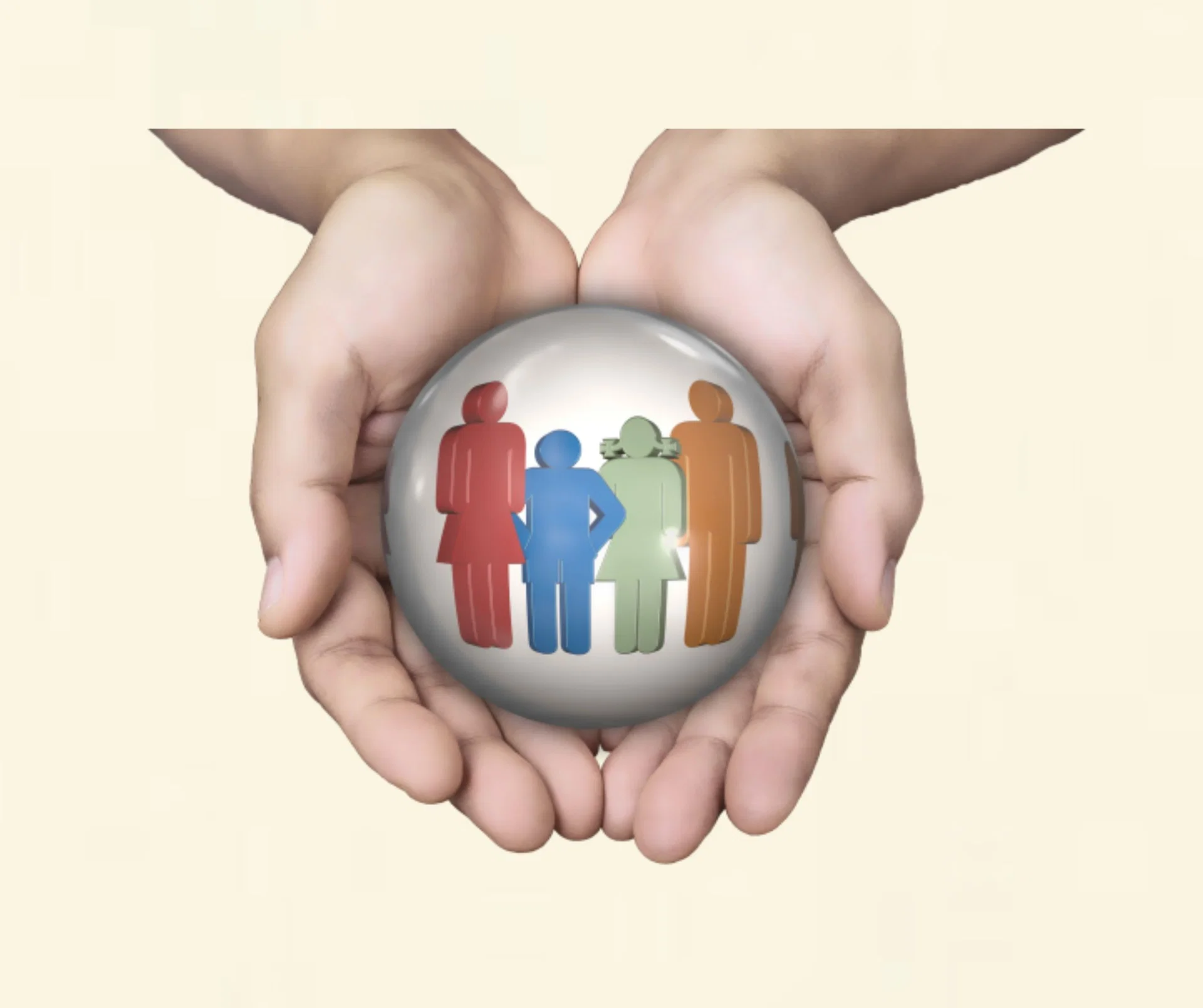 Schützende Hände als Symbol für Sicherheit und mögliche Kostenübernahme durch die Krankenkasse bei Hypnose